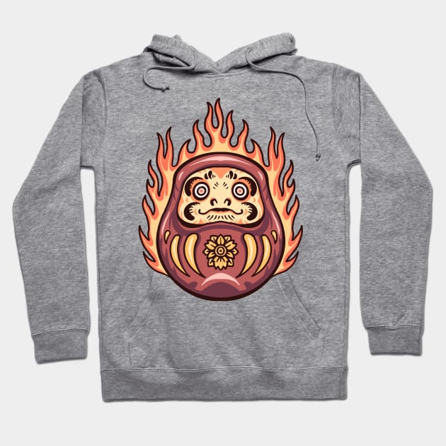 flaming daruma tattoo Hoodie by donipacoceng